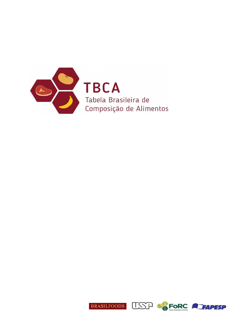 Tabela Brasileira de Composição de Alimentos (TBCA) - Tabelas ...