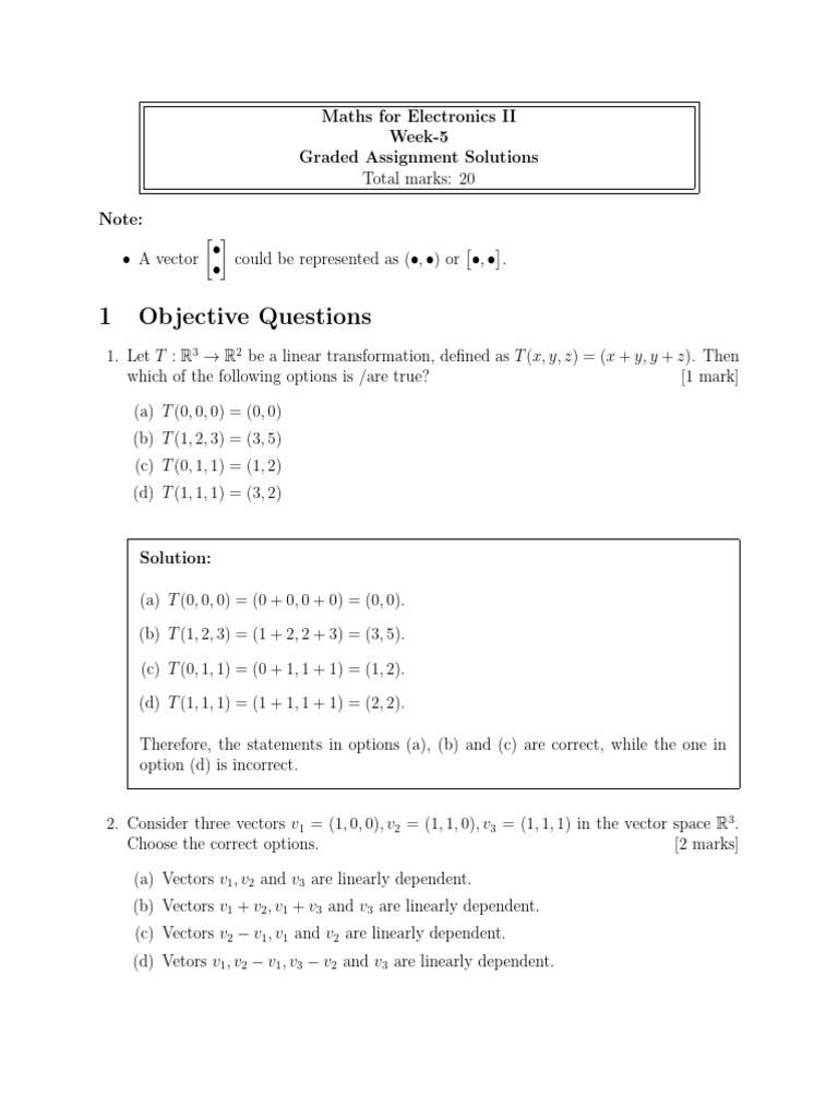 M2 ES Week5 Graded Solutions | PDF | Vector Space | Algebra