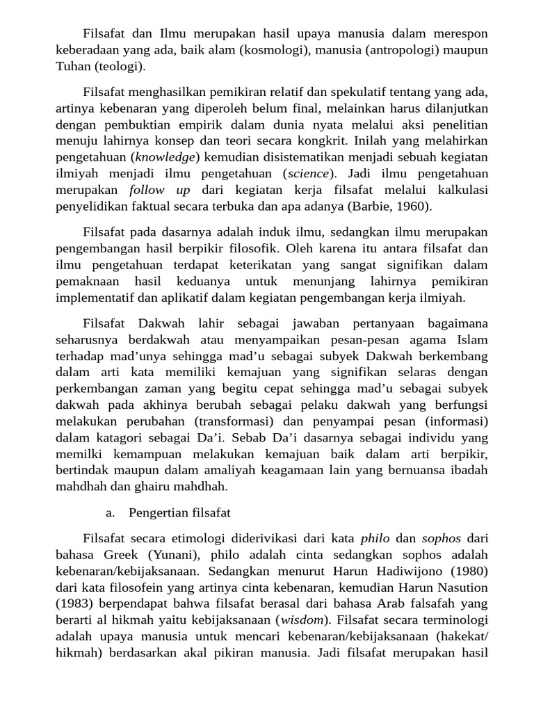 Filsafat Dan Ilmu Merupakan Hasil Upaya Manusia Dalam Merespon ...