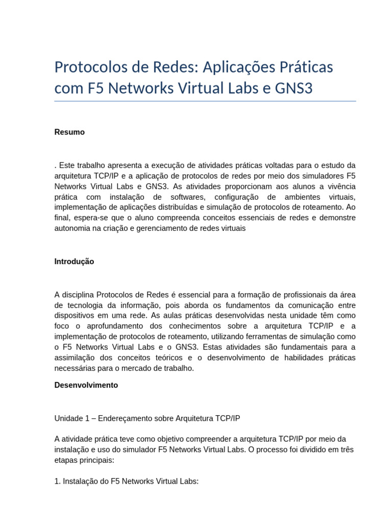 Trabalho Protocolos de Redes ABNT | PDF | Rede de computadores | Suíte ...