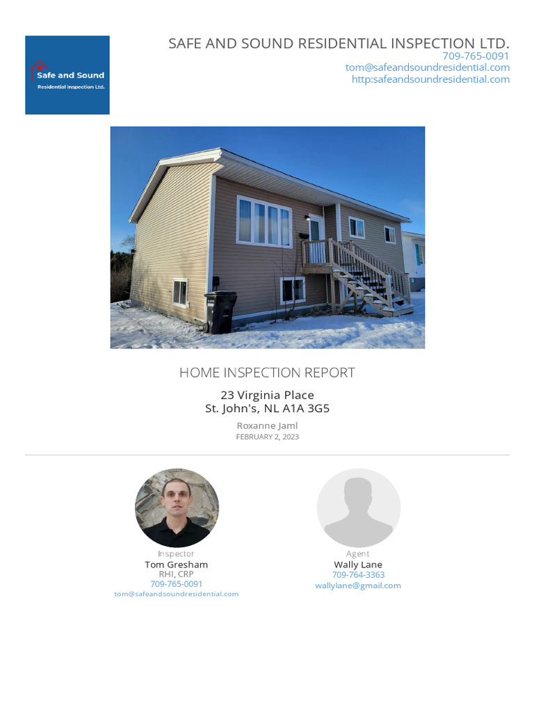 23 Virginia Place Home Inspection Report | PDF | Framing (Construction ...