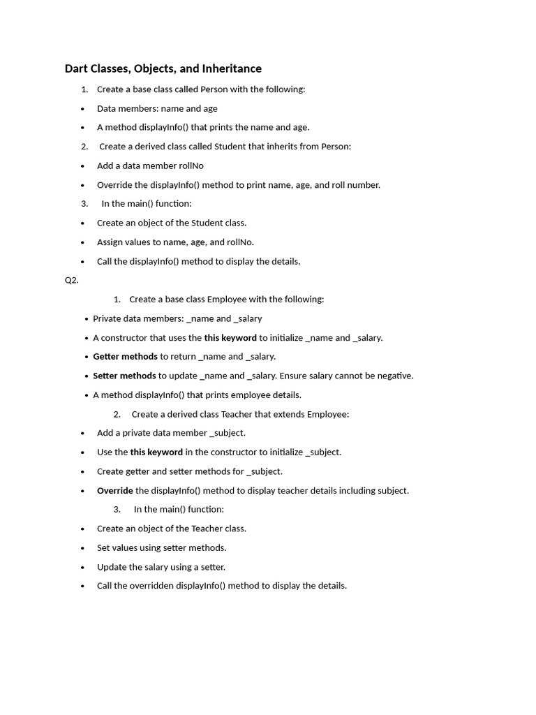 Dart Classes | PDF