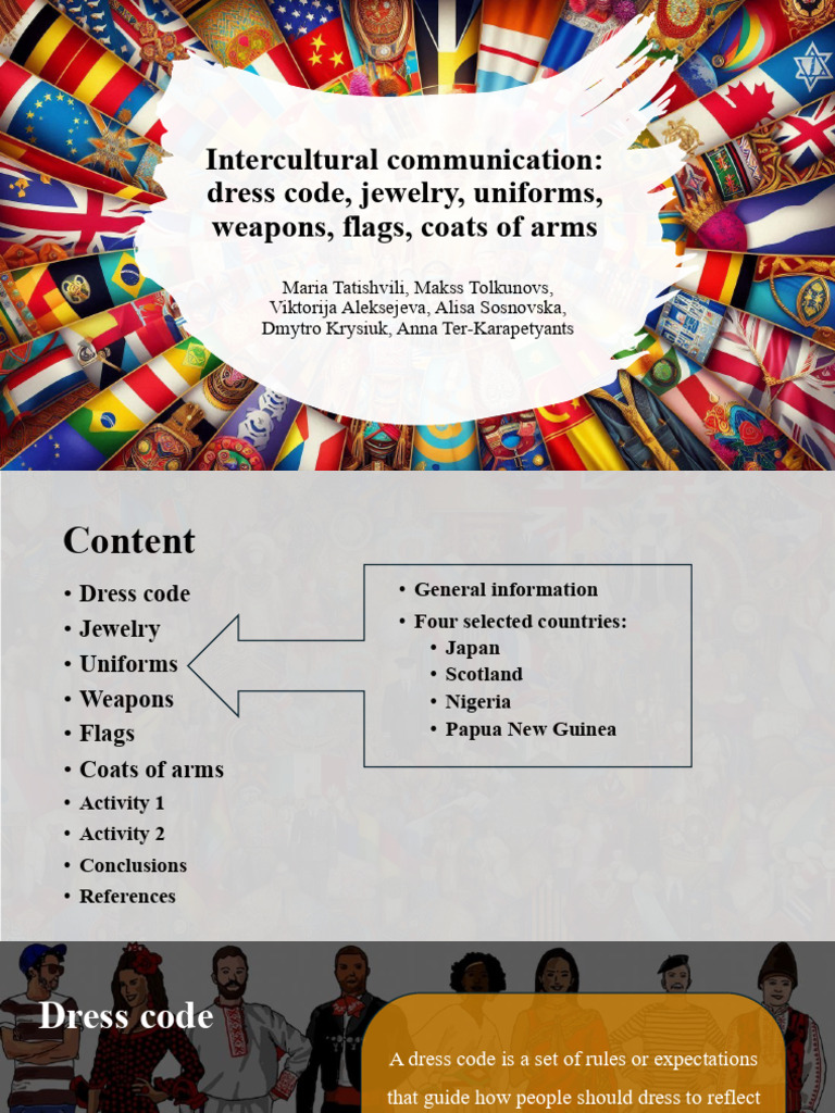 Intercultural Communication - Dress Code, Jewelry, Uniforms, Weapons ...