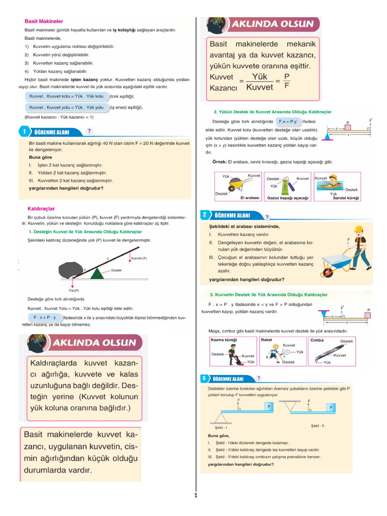 Basit Makineler Ka R 2025-2026 | PDF