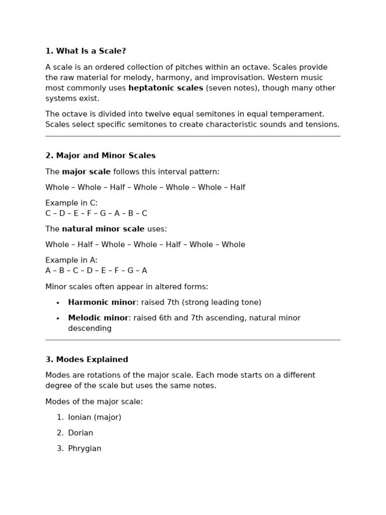 Scales, Modes, and Tonal Centers | PDF