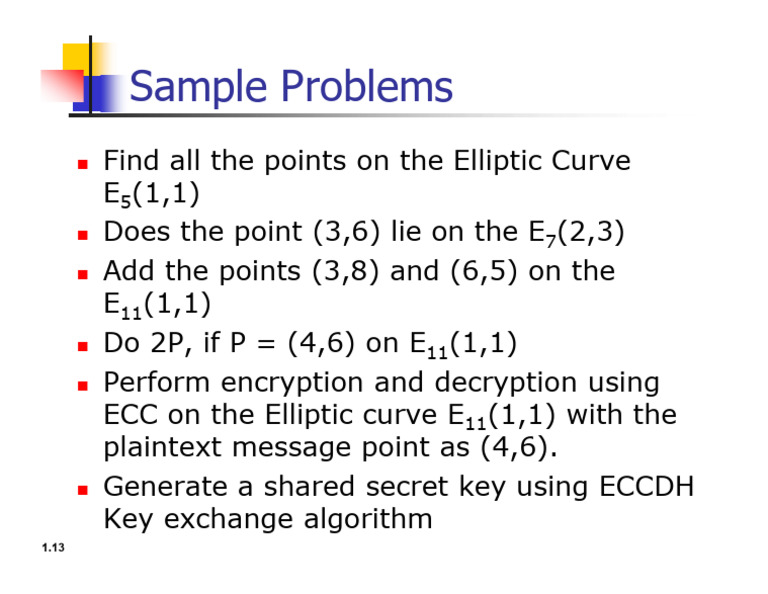 Problems On ECC | PDF