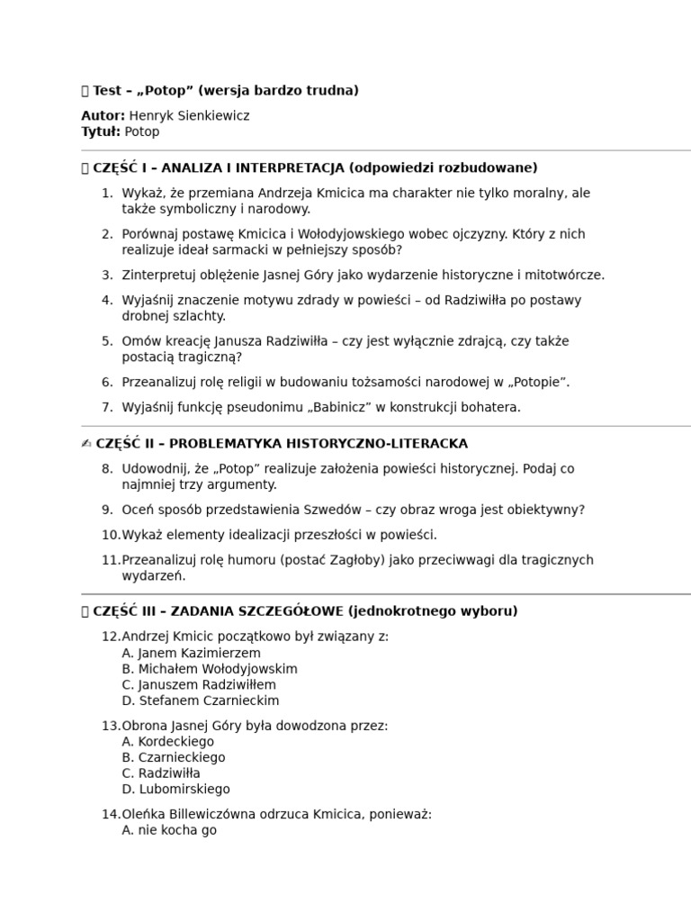 ? Test Potop | PDF