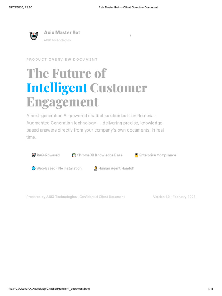 Axix Master Bot - Client Overview Document | PDF | Information ...