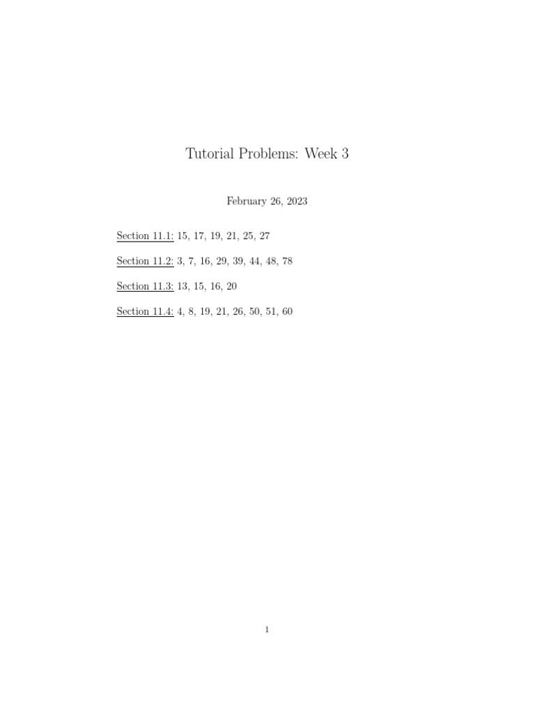 Tutorial 3 | PDF