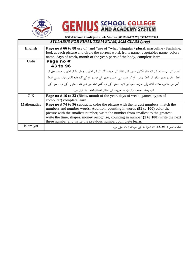 Class Prep | PDF