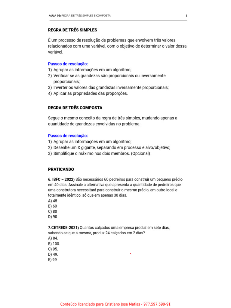 Regrade 3 Simplese Composta | PDF