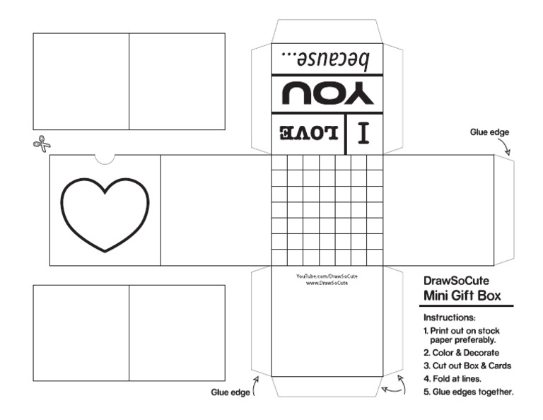Diy Mini Gift Box Template | PDF
