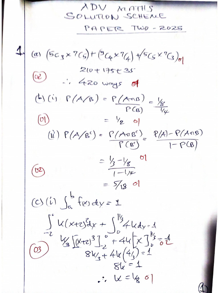 Adv Maths 2 MS-1 | PDF