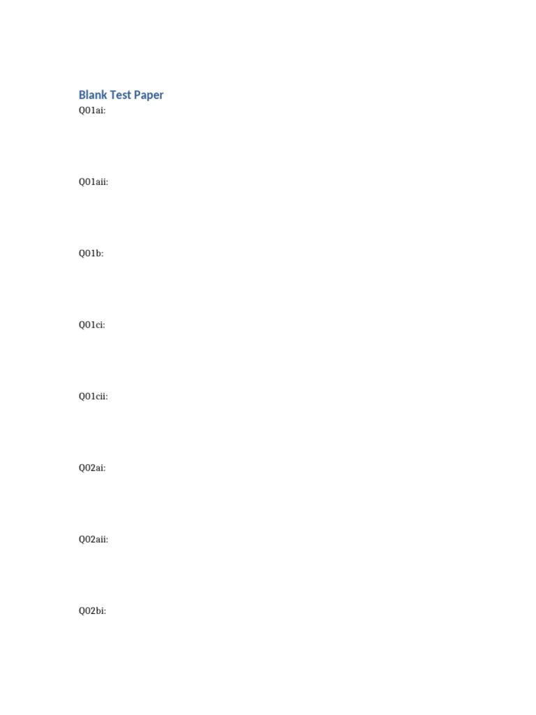Blank Test Paper | PDF