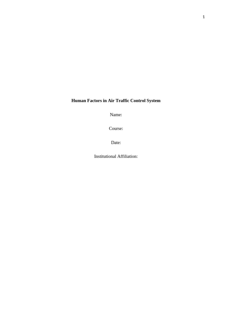 Human Factors in Air Traffic Control System 101.edited | PDF | Air ...