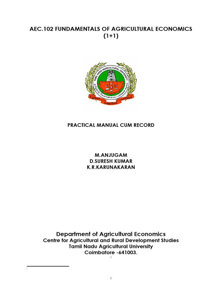 Manual of AEC | PDF | Demand | Elasticity (Economics)