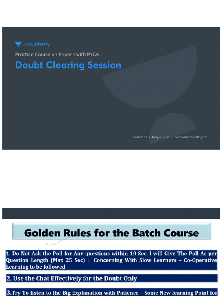 Doubt Clearing Session-20 | PDF