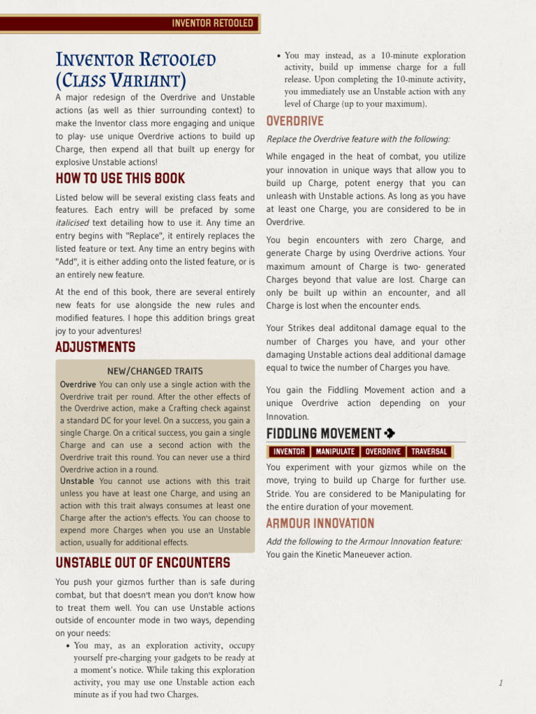 Inventor Retooled v1 10 | PDF | Mortar (Weapon) | D20 System