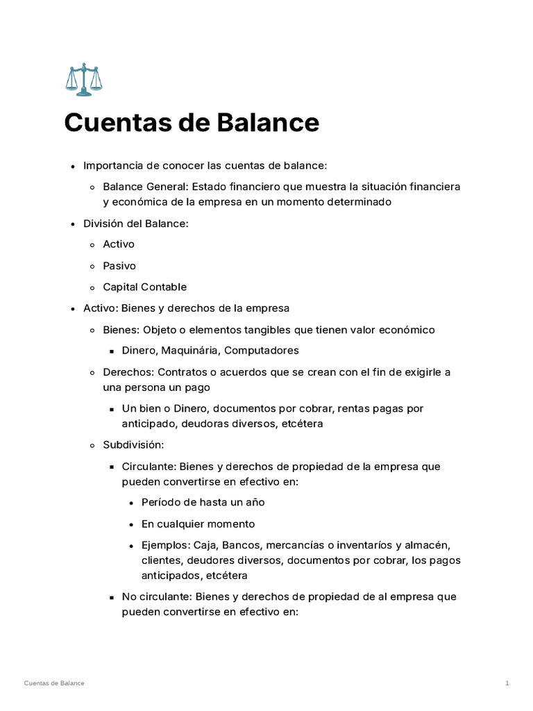 Cuentas de Balance | PDF | Hoja de balance | Business