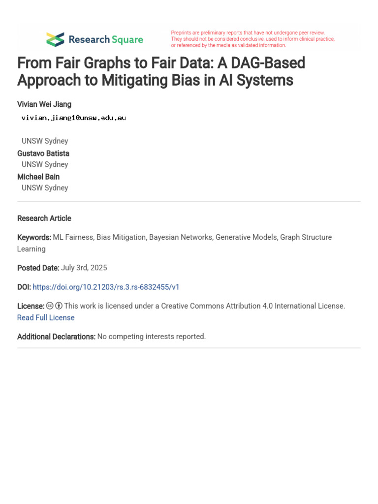 From Fair Graphs To Fair Data A DAG-Based Approach | PDF | Machine ...