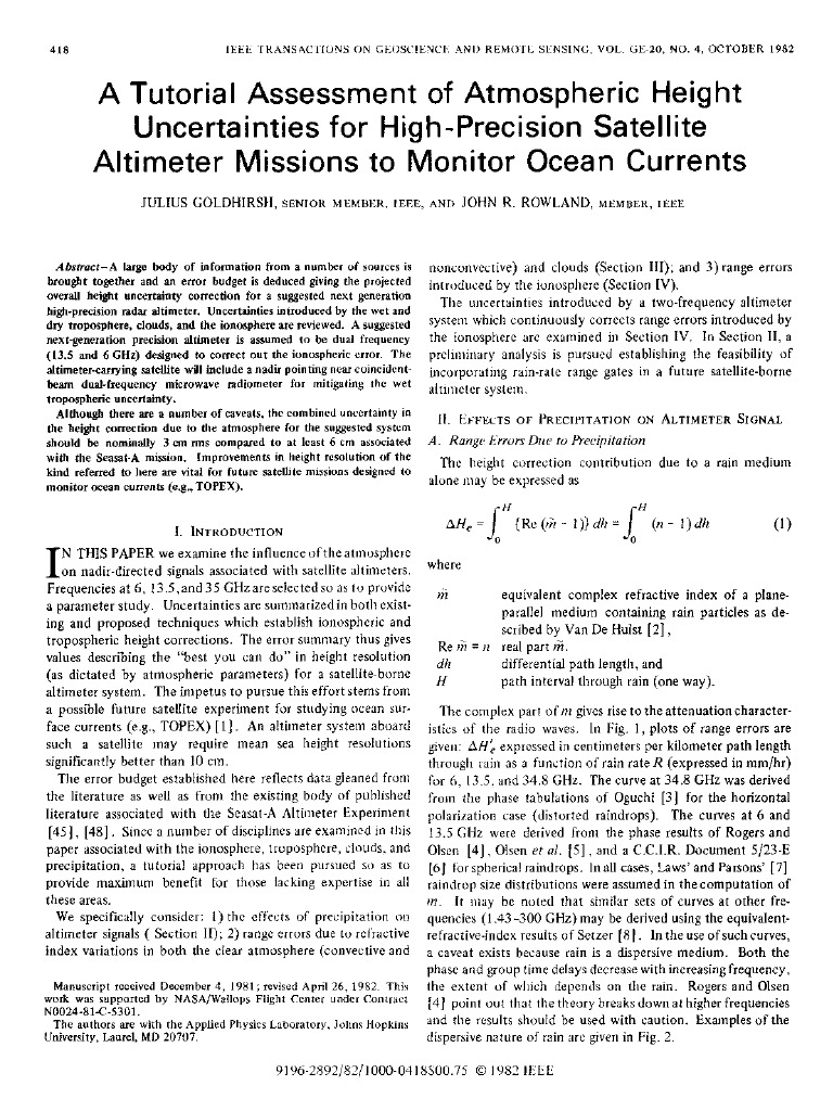 A Tutorial Assessment of Atmospheric Height Uncertainties For High ...