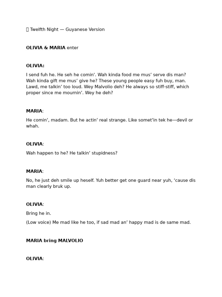 Twelfth Night Script | PDF | Demons | Divinity