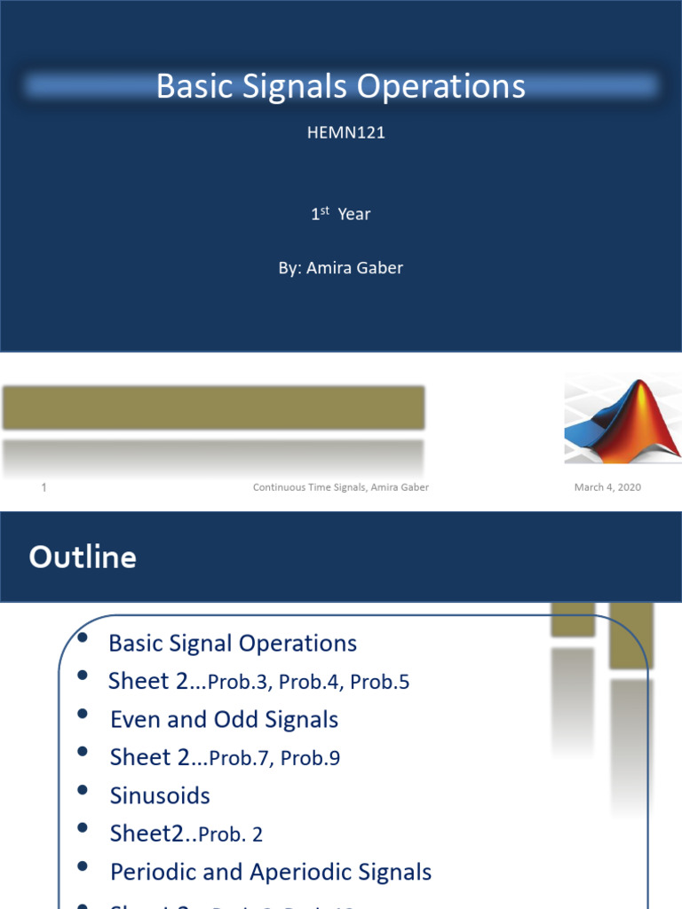 Tut3 - Basic Signals Operations | PDF | Multiplication | Mathematical ...
