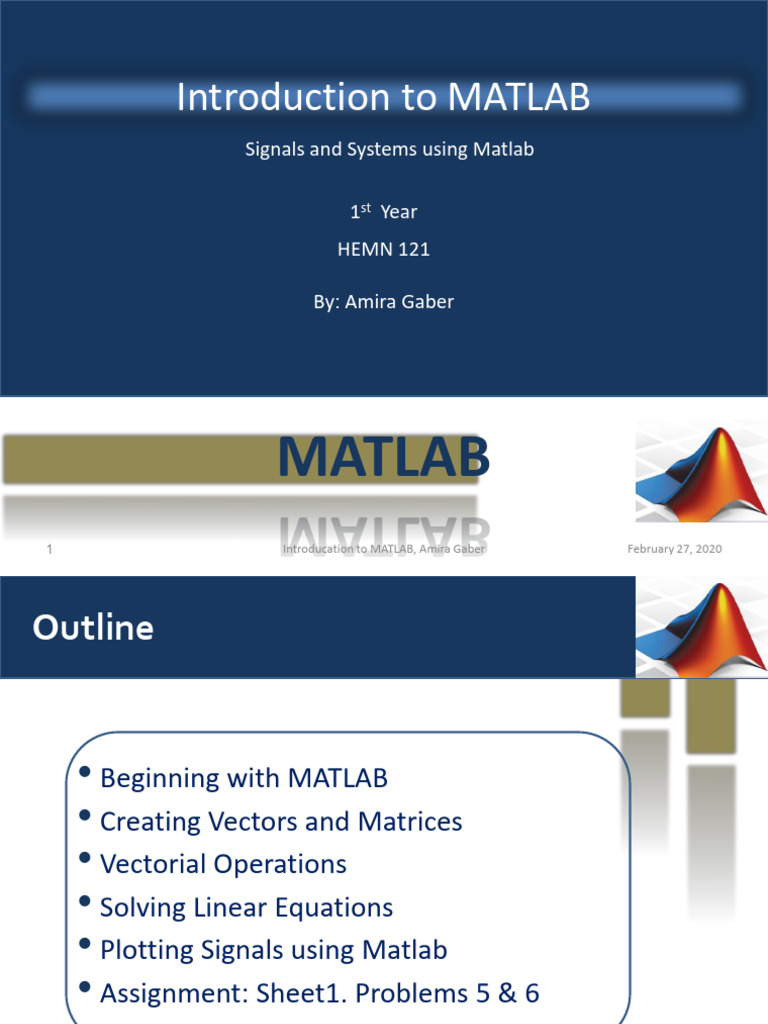 Tut2 - Introducation To MATLAB | PDF | Matrix (Mathematics ...