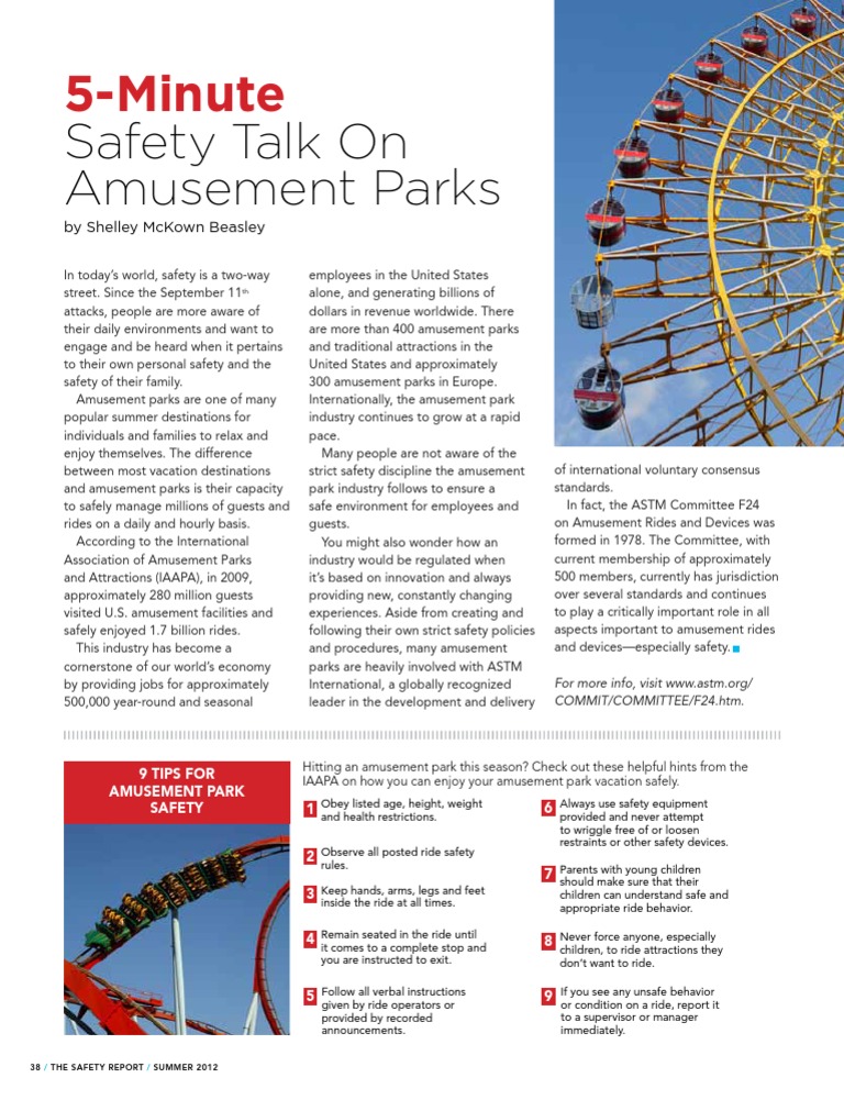 5 Minute Safety Talk on Amusement Parks by Shelley McKown Beasley ...