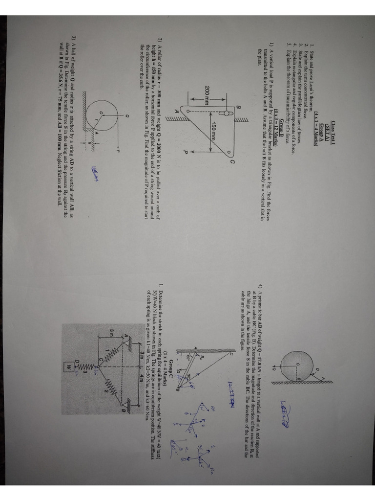 Engineering Mechanics Test | PDF