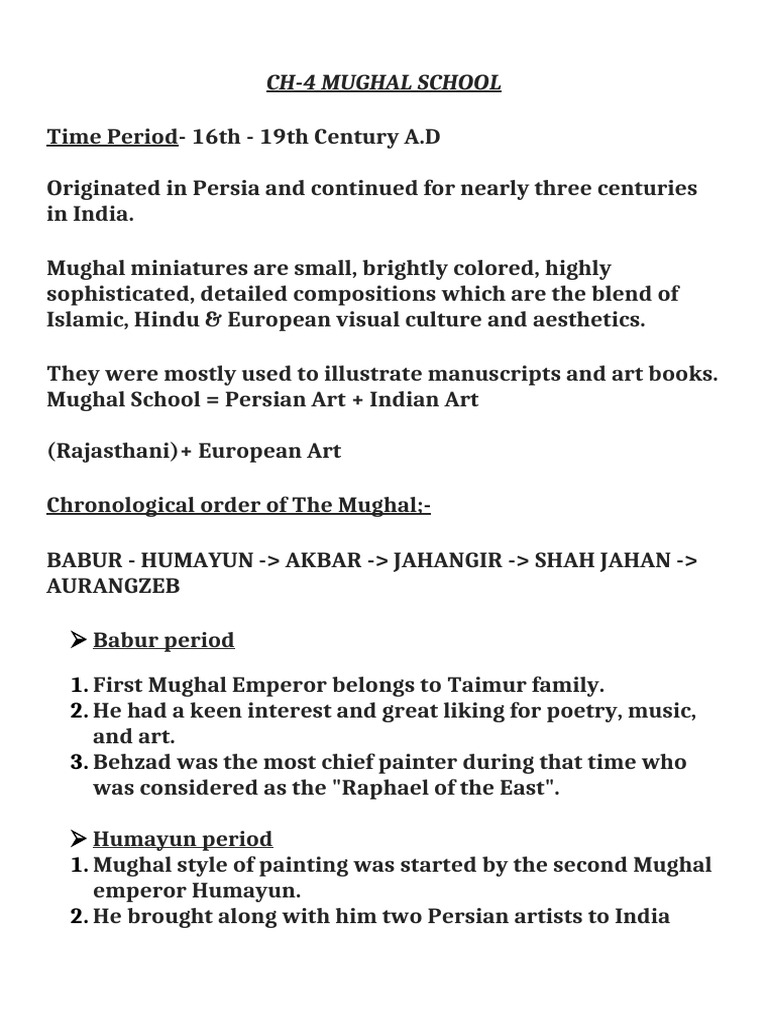 CH 4 Mughal | PDF | Mughal Empire