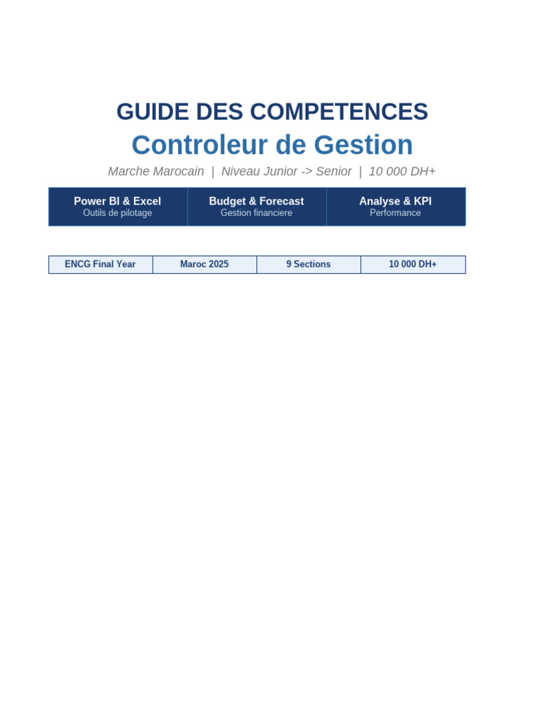 Guide CDG Competences Maroc | PDF | Microsoft Excel | Économie d'entreprise