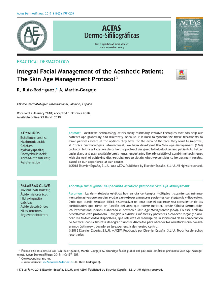 Integral Facial Management of The Aesthetic Patient - The Skin Age ...