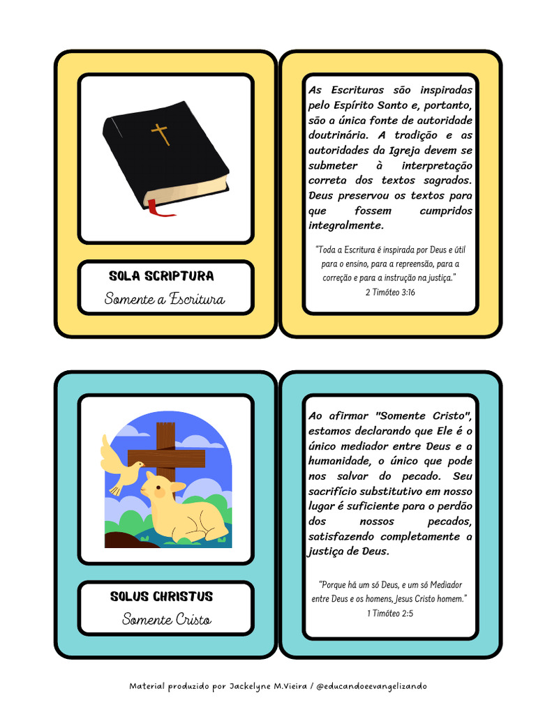 Cards - Os Cinco Solas | PDF | Sola scriptura | Graça no cristianismo