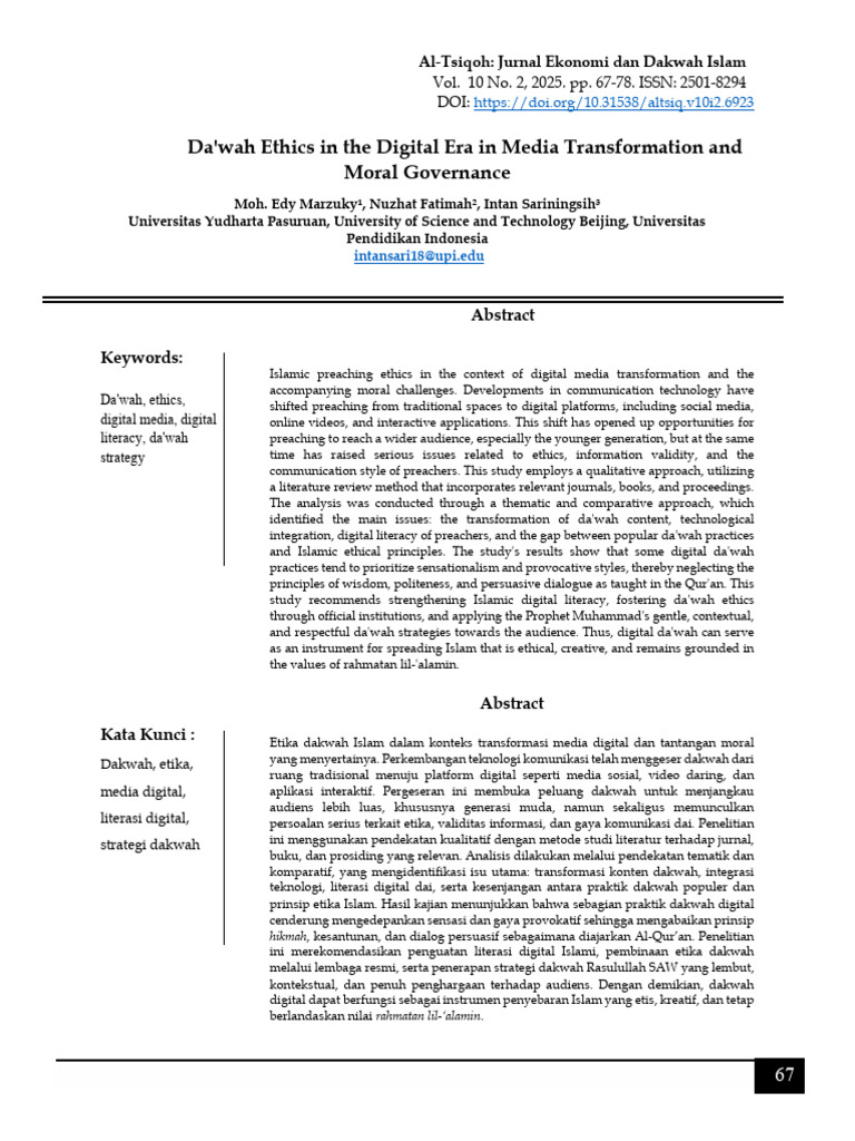 Dawah Ethics in The Digital Era in Media Transfor | PDF | Sharia ...