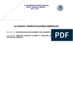 Alcances y Especificaciones Pavimentacion Pob Ignacio Allende 2a Secc