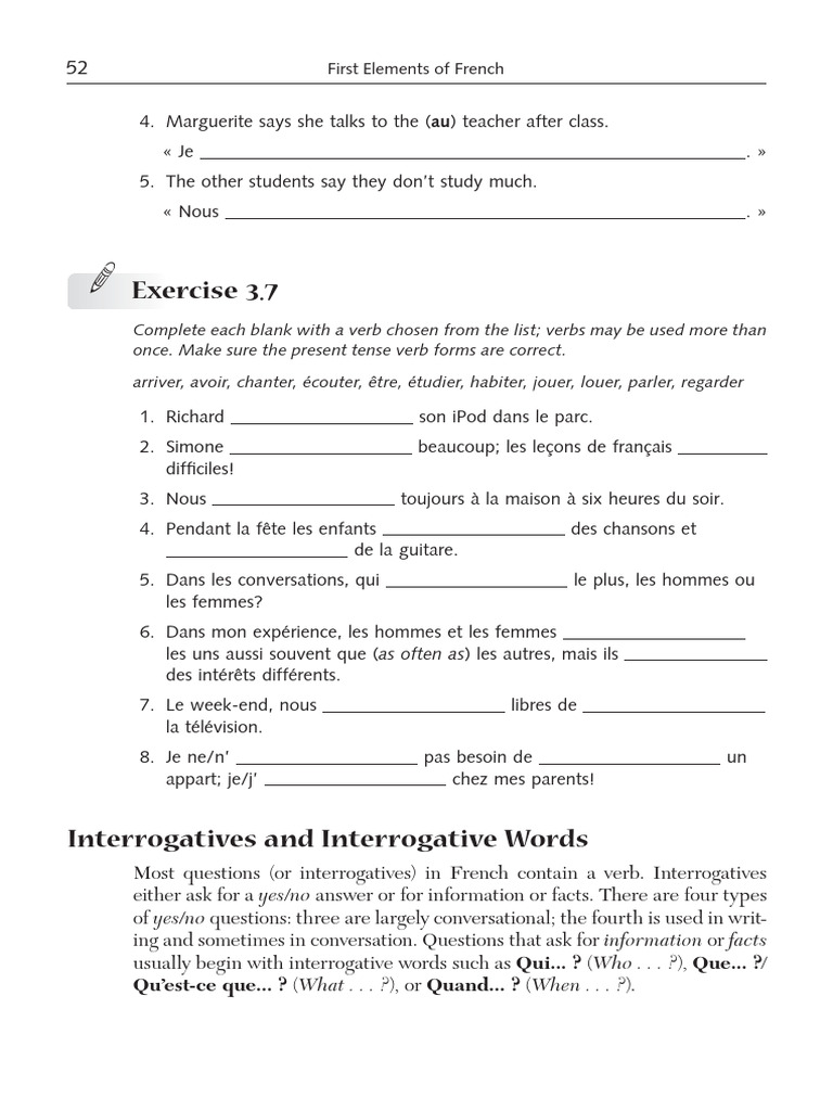 Easy French Step by Step-71-80 | PDF | Subject (Grammar) | Question