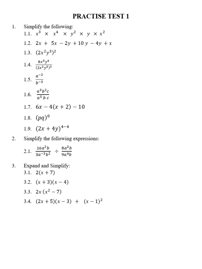 Practise Test 1 | PDF