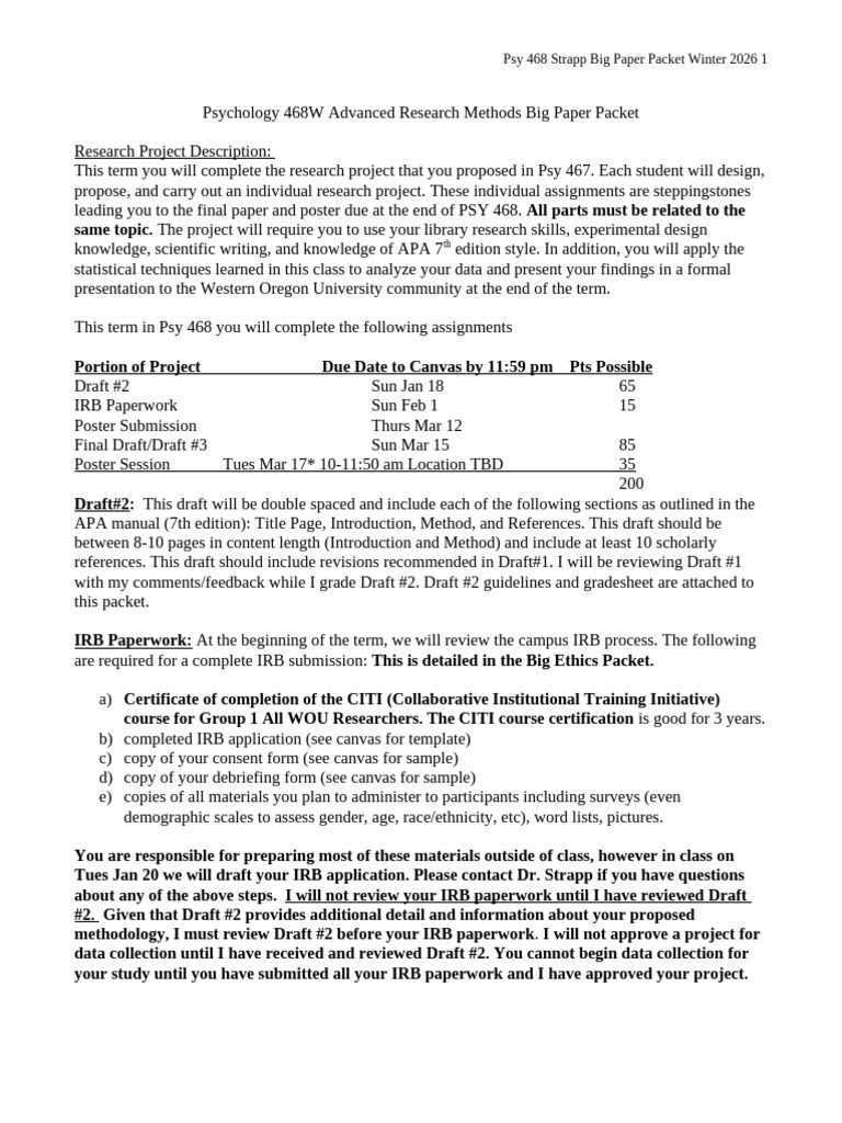 Big Paper Packet Winter 2026 | PDF | Statistics | Hypothesis