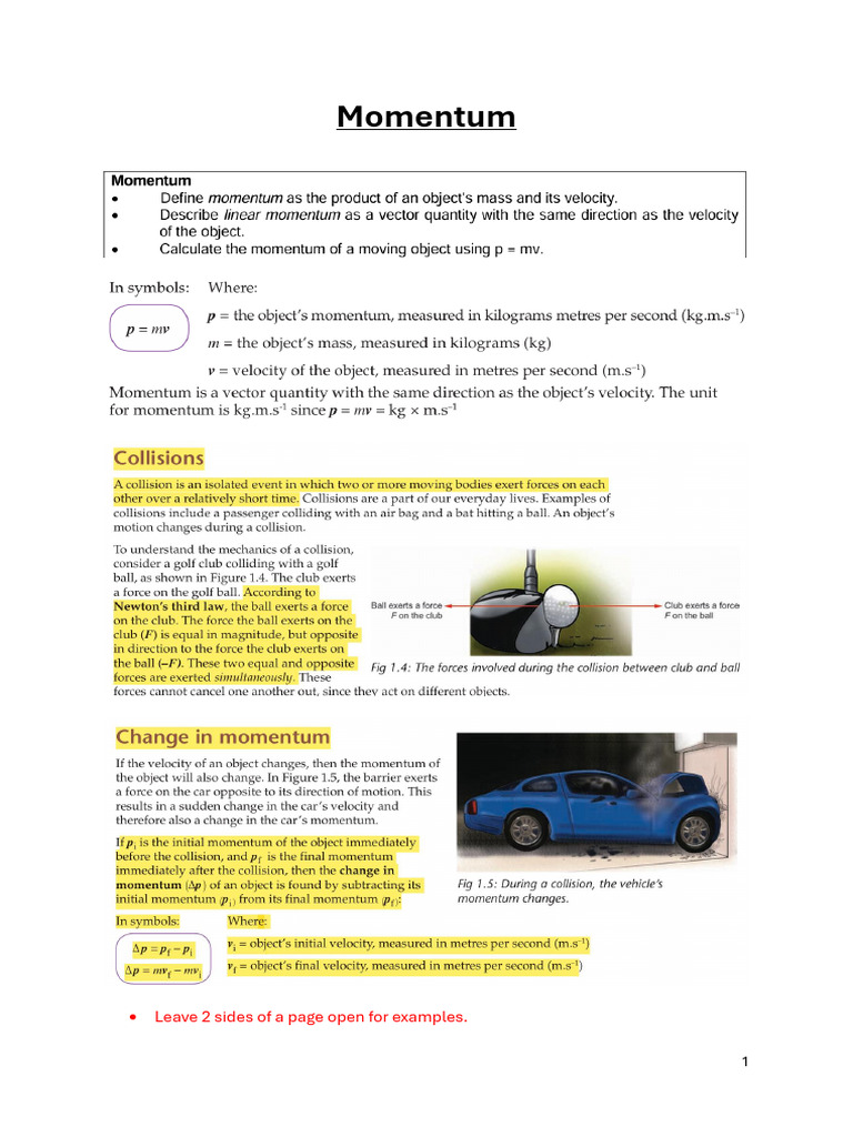 Momentum and Impulse | PDF
