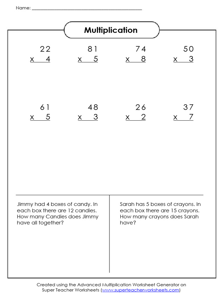 Super Teacher Worksheets Multiplication | PDF