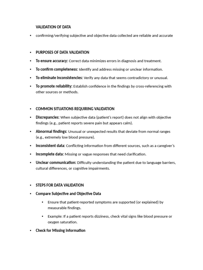 Validation and Documentation of Data | PDF | Electronic Health Record ...