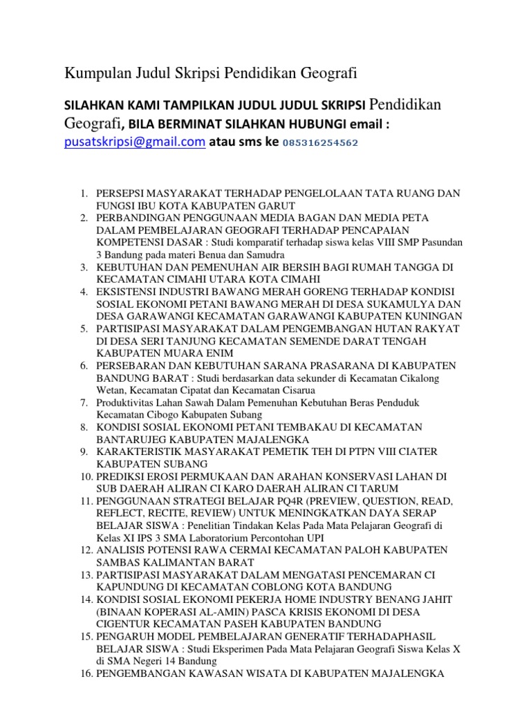 Judul Skripsi Pendidikan Ekonomi Murni Ide Judul Skripsi Universitas