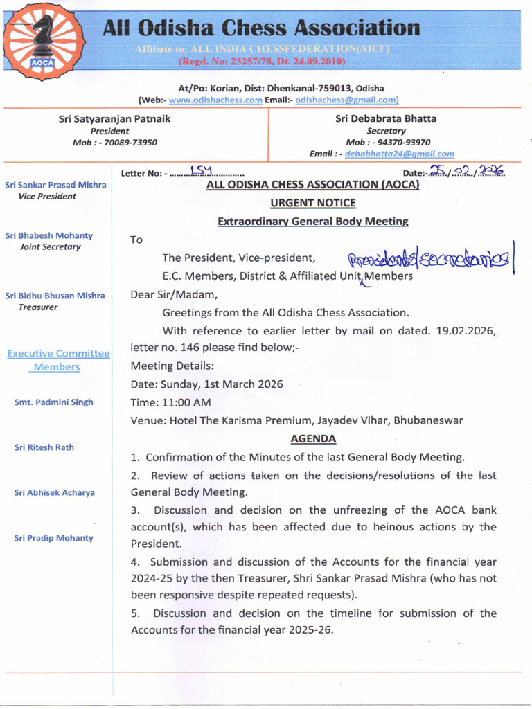 G.B. Meeting 01.03.2026 | PDF