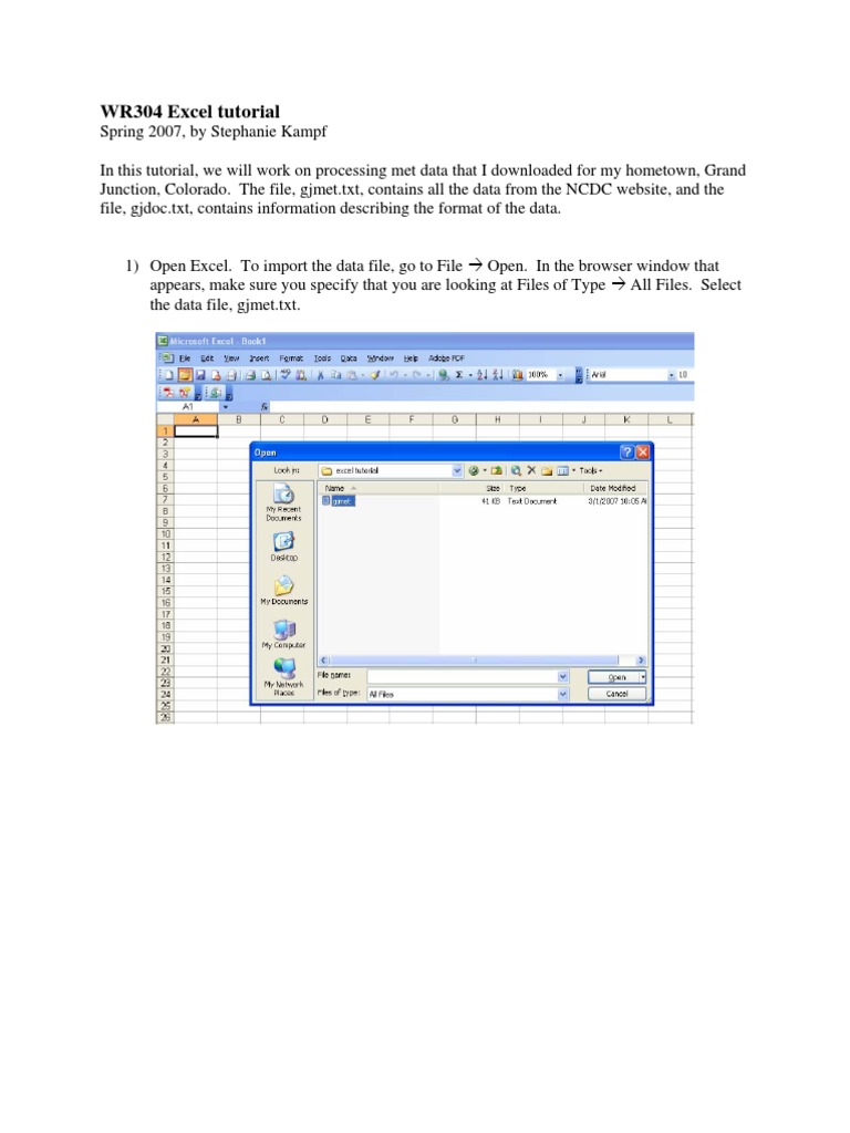 1 Excel Tutorial | PDF