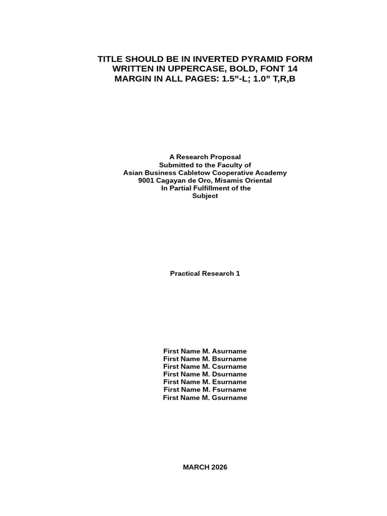 Practical Research 1 Format | PDF | Validity (Statistics) | Methodology