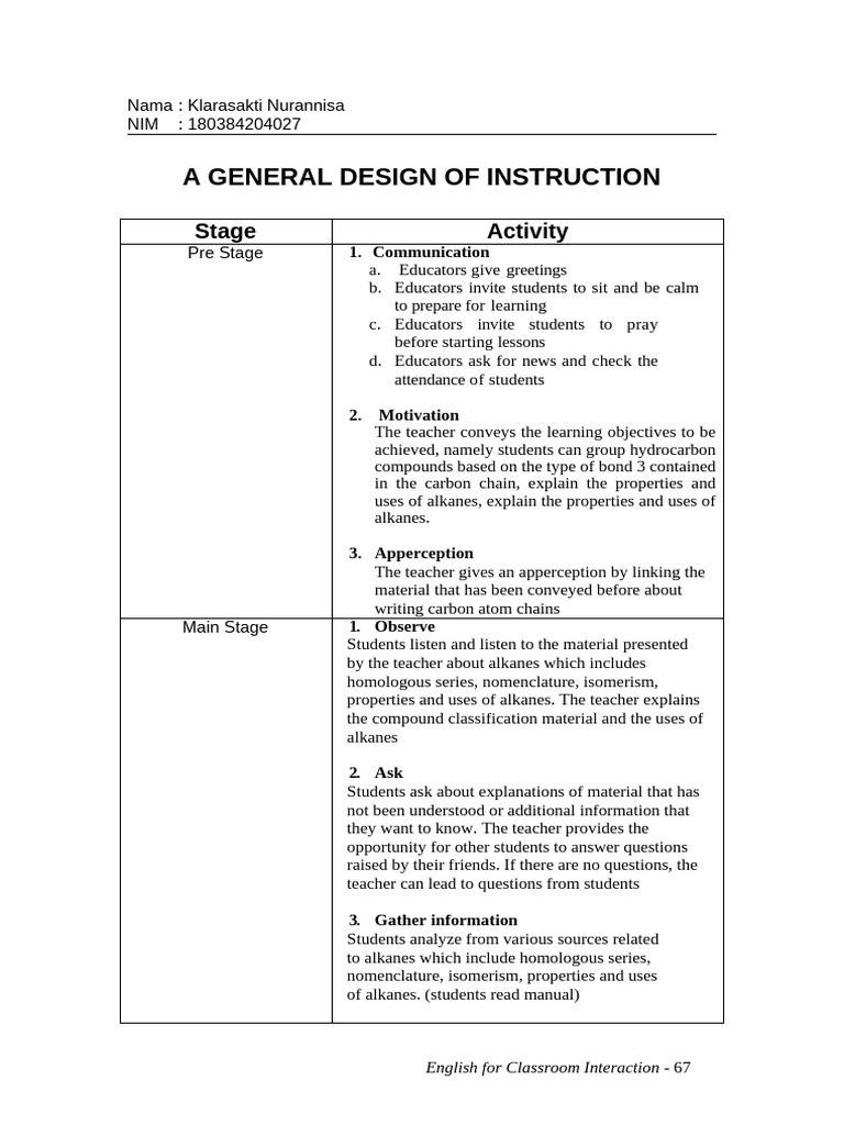 Design of Instruction | PDF | Alkane | Isomer