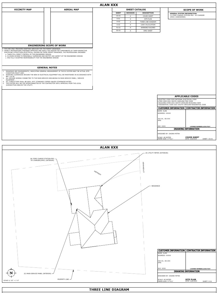 Permit Plans - EV - SAMPLE | PDF | Mains Electricity | Equipment
