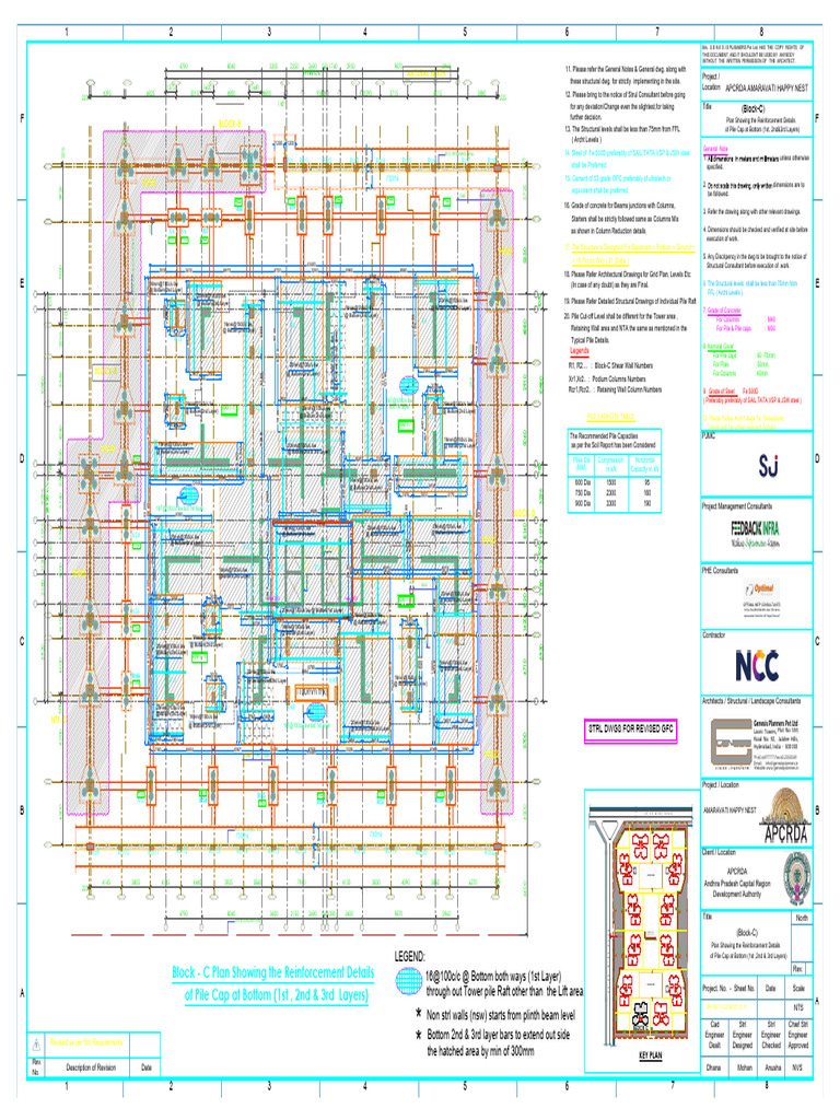 03 - HN - Block C - Pile Cap Raft Reinf - Details | PDF | Architectural ...