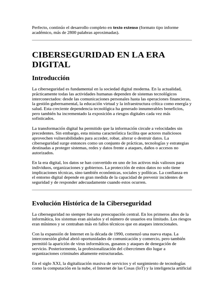 Ciberseguridad en La Era Digital | PDF | La seguridad informática ...